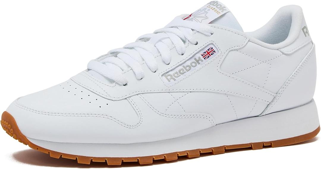 Reebok Classic Leather Sneakers for Men (9.5, Footwear White/Pure Grey3/Reebok Gum3)