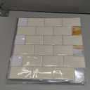 LONGKING 10-Sheet Peel and Stick Tile for Kitchen Backsplash, 12in x 12in Bright White Subway Tile with Grey Grout