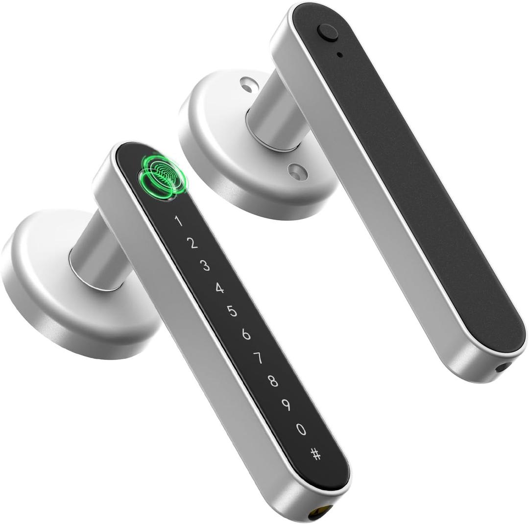 IRONZON Fingerprint Door Lock with Handle Smart Door Lock with Keypad for Home Hotel Office Apartment Bedroom