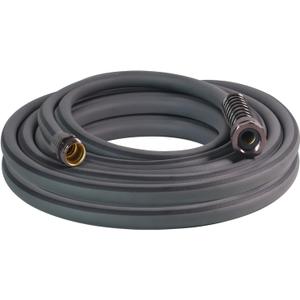 5/8 Heavy Duty Garden Hose 25 ft  Outdoor Hybird Water Hose with Solid Fitting - Flexible, Kinkless, Lightweight Garden Hose for Lawn Watering, Car Washing - Burst 500 Psi (Grey,25 ft) (Gray)