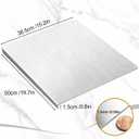 304 Stainless Steel Cutting Board with Lip, Dishwasher Safe Multi-Purpose Dough Kneading Chopping Board for Pastry, Baking, Noodle, Meat, Fruits & Vegetables (19.7''L x 15.2''W)