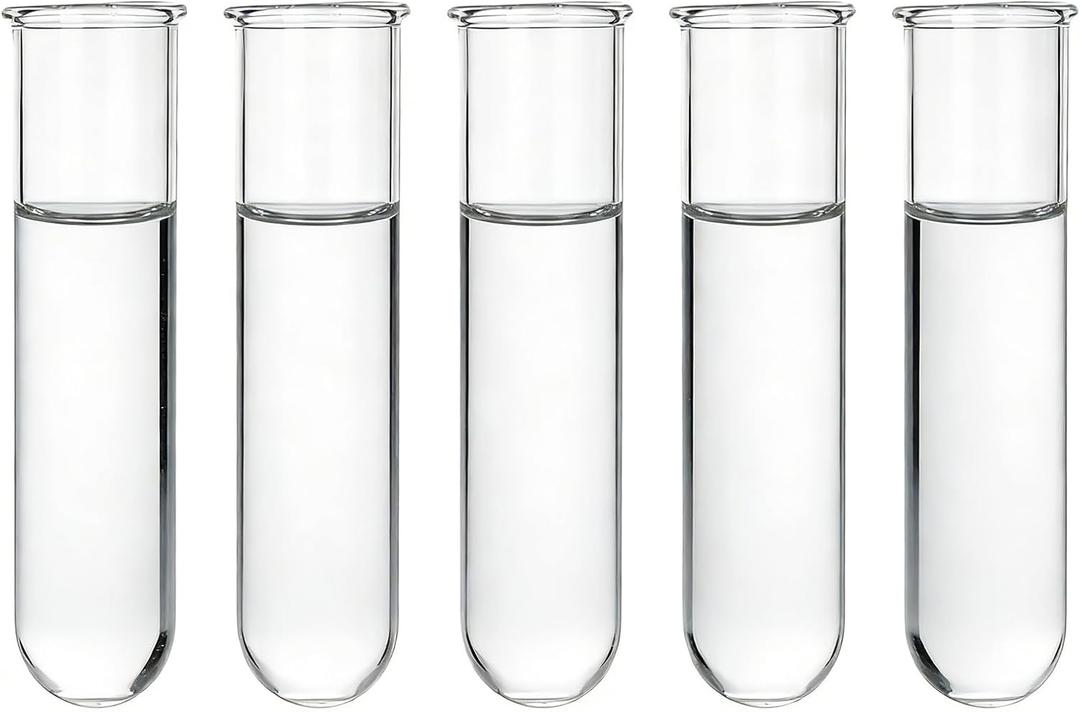 YIBOT Glass Plant Propagation Tubes Accessories Glass Test Tubes Tiered Planters Wall Terrarium for Home Office Plant Hanger Flower Vases Wall Decor Hydroponic Cuttings (5 Tube Vases) Clear