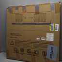 Cumbor 29.243" Baby Gate for Stairs, Wall-Mounted (Drill Required), Expandable No Bottom Bar Dog Gate, Auto Close Extra Wide Walk Thru, Pet & Toddler Proof Gate, Top & Bottom of Stairways (White)