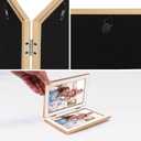 Giftgarden 4x6 Double Picture Frame White with Tempered Glass Display 4 by 6 Photo, Metal Hinged Folding Frame for Tabletop or Wall