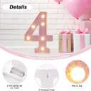 LED Marquee Numbers, Light Up Numbers for Party, Small Light Up Letters, Battery Powered Lighted Number for Birthday or Home Decor (Pink Glitter 4)