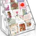 Tall 5-Tier Acrylic Card Display Stand for Greeting Cards, Sports Cards, Postcards, Stickers & Brochures, Easy Snap-On Sticker Display Rack