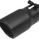 2.5 inch Inlet Exhaust Tip, 3" Outlet 6" Overall Length Stainless Steel Exhaust Tail Pipe, Bolt-On, Polished Tailpipe, Black (Fit for Tailpipe Outlet is 2.5", must OD not the ID)