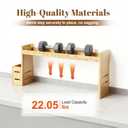 BESLCEID 31-inch bamboo stove rack for above the hob, kitchen bamboo spice rack, supports up to 50 pounds. Bamboo stove rack for storing spices and kitchen utensils. (Wood colour)