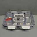 Snackle Box Container, Stainless Steel Divided Serving Tray with Lid and Handle, Large Snack Tray for Fruit Veggie Candy, 8-Compartment Snack Platter for Travel Party Beach Picnic