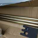 Double Window Curtain Rods, 1Inch Back and Front Rod, 72-144 Adjustable Length, With Same Size Round Finials Dual Curtain Rod, Warm Gold