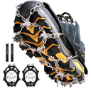 Cimkiz Crampons Ice Cleats Traction Snow Grips for Boots Shoes Women Men Anti Slip 19 Stainless Steel Spikes Safe Protect for Hiking Fishing Walking Climbing Mountaineering M