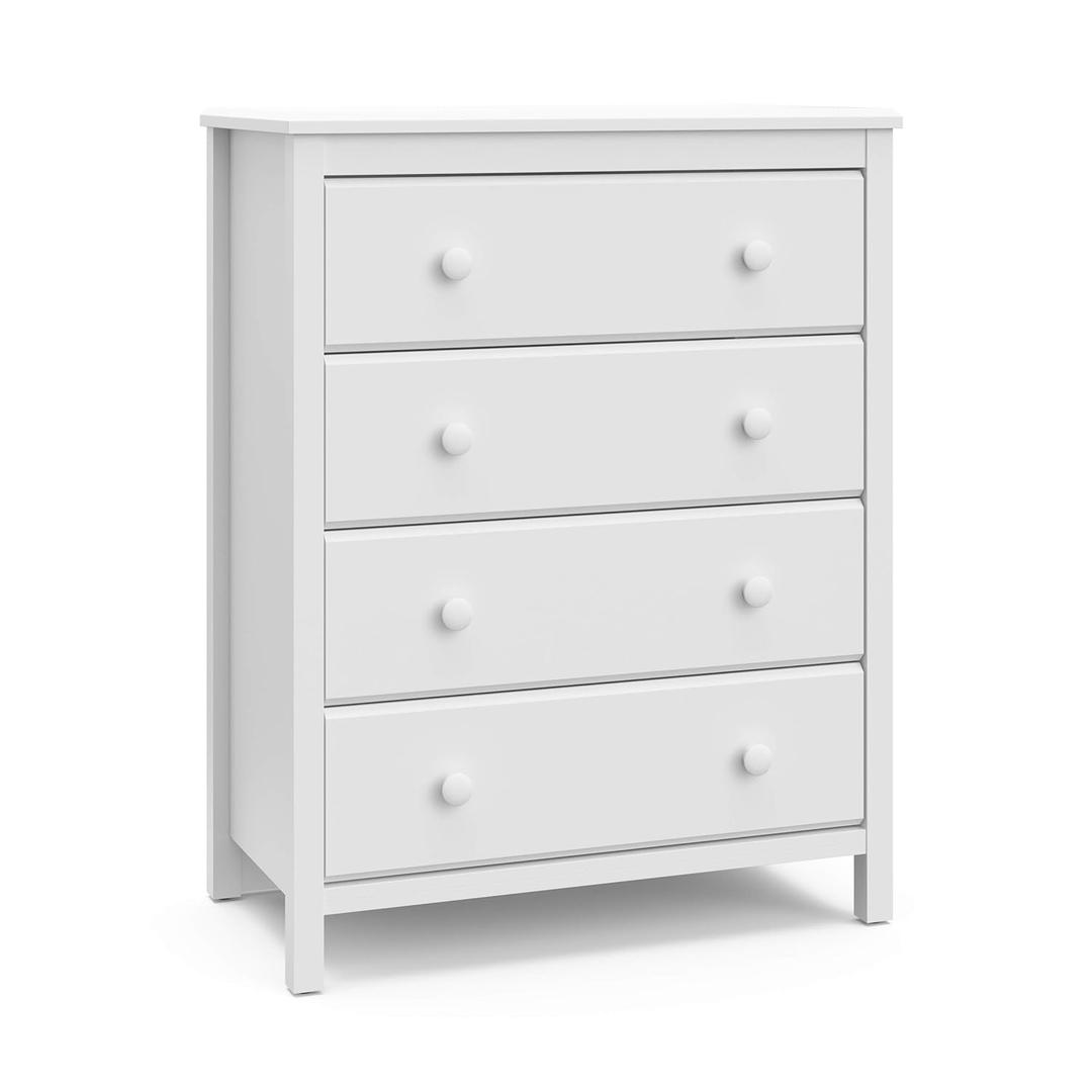 Storkcraft Alpine 4 Drawer Chest (White)  GREENGUARD Gold Certified, Dresser For Nursery, 4 Drawer Dresser, Kids Dresser, Nursery Dresser Drawer Organizer, Chest of Drawers