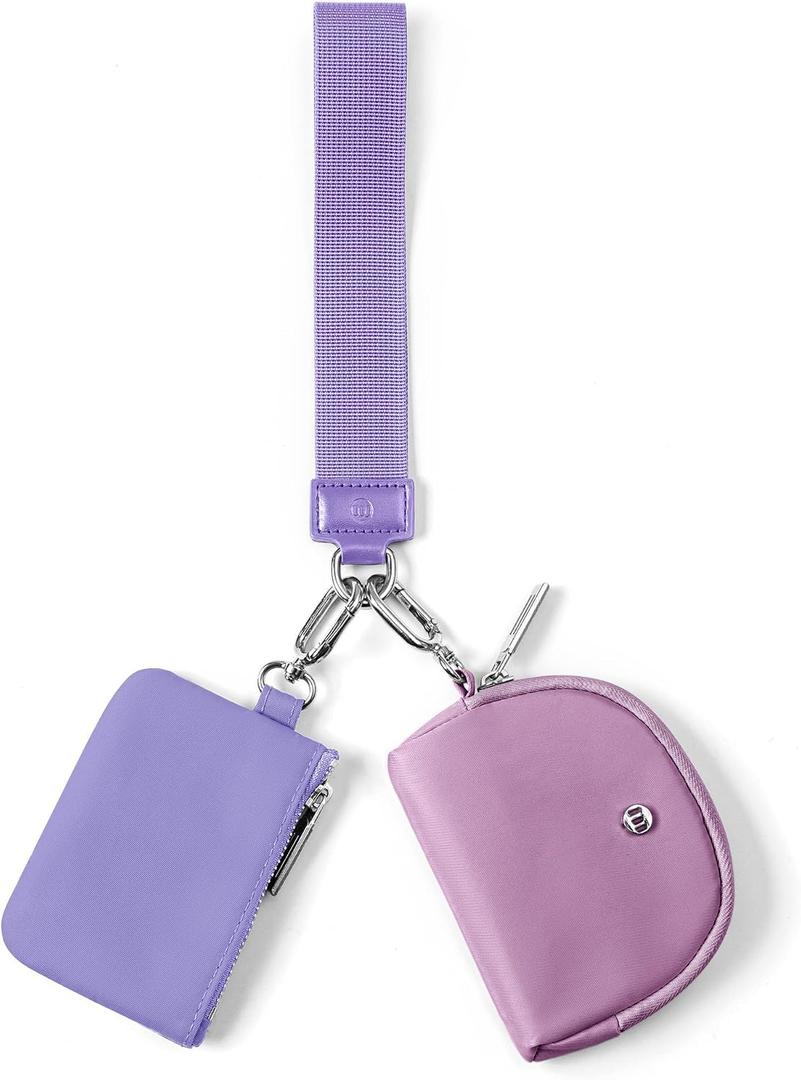 Mum's Memory Mini Zip Around Wristlet Wallets for Women -KeyChain Wallet with Detachable Dual Pouch Wristlet -Key Chain Coin Purse Small Wallets