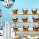 SiliFine 100 Pcs Fishing Party Favors 8/9 oz Bait Cups with Lids Disposable Bulk Plastic Bait Cups for Water Wine Coffee Cake Fishing Birthday Baby Shower Favors Decor (Clear,9 oz)