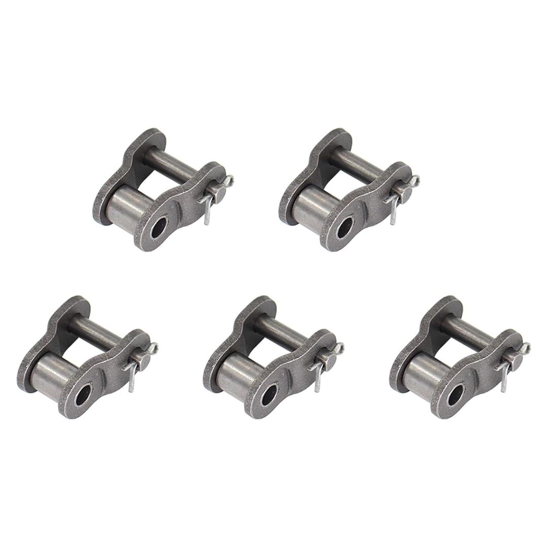 5PCS Roller Chain Offset Half Link #50, 5/8 Inch Pitch Carbon Steel Crank Link, Standard Chain End Connector Split Links for 10A Chain