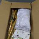 7.2FT Metal Arch Backdrop Stand and Cover Set, Gold Wedding Backdrop Arch Stand with Cover, Balloon Arch Stand with White Arch Cover for Birthday Party Baby Shower Graduation Ceremony Decorations