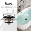 Bathtub Drain Stopper, Tub Stopper/Bathtub Plug for Tip Toe/Trip Lever/Lift&Turn Tub Drains, Bath Tub Drain Stoppers Designed for 1.5"-1.72" Drain Hole w/3 O-Rings,Chrome Plated