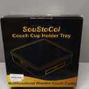 Couch Cup Holder, Couch Caddy Car Cup Holder Tray Serving Tray Large Capacity Multi-Surface Wooden Trays for Bed, Car, Picnic, Drinks, Snacks, Remote, Cell Phone, Headphones (Solid Pine Wood)