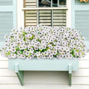 Lifewit Artificial Flowers for Outdoor Indoor, 24 Bundles Plastic Fake Flowers Daisy with Eucalyptus Leaves for Home Garden Decor, Porch, Window Box(White)