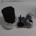 Black Bathroom Accessories Set with Small Trash Can 3 Liter/0.8 Gallon,Toothbrush Holder,Soap Dispenser,Vanity Tray,Toilet Brush and Holder Black 5pcs