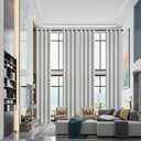 Qiseca Extra Long Curtains High Ceiling Drapes 13Ft for Living Room, Tall Windows Custom Made 2 Story Blackout Curtains for High Living Room Bedroom Loft Theater W52xL156 Inches Long 1 Panel, White