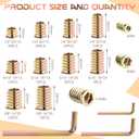 191 PCS Threaded Inserts for Wood, 1/4"-20, 5/16"-18, 3/8"-16 Threaded Wood Inserts Furniture Screw Assortment, Wood Threaded Inserts with Hex Wrench