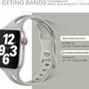 Getino Compatible with Apple Watch Band  44mm/45mm/46mm/49mm/(42mm Seres 3 2 1) iWatch Ultra Series 11 10 9 8 7 6 5 4 3 2 1 SE Women Men, Stylish Silicone Slim Sport Watch Bands, Black/Pebble Gray/Pink Sand/White
