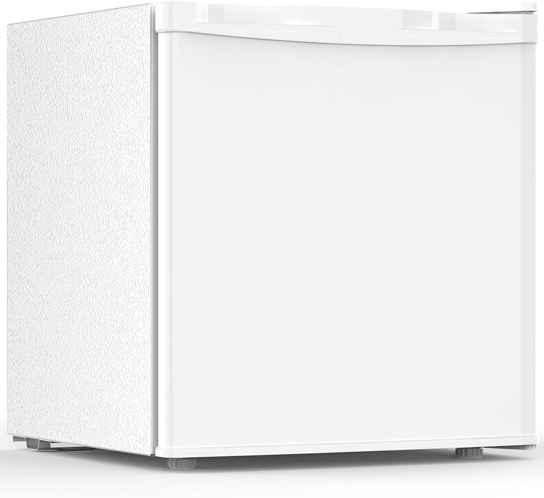 Electactic 1.7 Cu.ft Mini Fridge with Freezer, Compact Refrigerator, Single Reversible Door, Ultra Quiet, Energy Efficient for Office, Dorm, Bedroom, Apartment, White