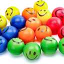 LovesTown 20 PCS Squeeze Toys, 2.5 Inch Smile Face Stress Balls Office Sensory Fidget Toys for Desk Adults Kids Stress Relief Gifts for Coworker Colleague Classroom Prize Goodie Bag Stuffer (Small)