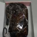 Clip in Hair Extensions, FLUFYMOOZ 4PC 100 Pure Protein Silk Hair Extensions Long Soft Natural Hairpiece 16 Inch Curly Hair Extension for Women (Dark Almond brown with copper)