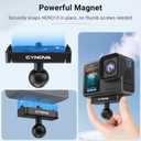 CYNOVA Magnetic Latch Ball Joint Mount for Go Pro HERO13 Black for Go Pro Hero 13 Accessories, Metal Quick Swap Mount Adapter Compatible with All Go Pro Mounts, Easy Attach Release Dual-Latch Design