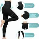 Compression Pantyhose for Women, 20-30 mmHg Footless Medical Compression Stockings, Waist High Opaque Graduated Support Compression Hose Tights for Edema, Varicose Veins, Swelling