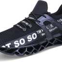 UMYOGO Women's Running Shoes Non Slip Athletic Tennis Walking Blade Type Sneakers (8, Black)