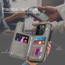 DJDUCK Designed for iPhone 16 Pro Max Case Wallet with Card Holder, [Magnetic Clasp Cover] [RFID Blocking Leather Protection] Shockproof Women Men Cases 6.9 Inch for Apple 16 Pro Max Grey