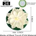 LACGO 24 PCS Water Activated Floating Lights - 6'' Waterproof Floating Lotus Light Battery Operated Artificial Floating Flowers for Pool Wedding Anniversary Garden Decoration(6 Inch, White)
