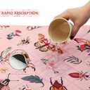 IEUUMLER Washable Pee Pads for Dogs, 2 Pack Insect Pattern Reusable Waterproof Puppy Potty Pads, Non-Slip Absorbent Pet Training Pads for Playpen Crate Bed EU014 (Pink)