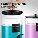 Glass Laundry Detergent Dispenser, 128 oz / 3.5L Fabric Softener Dispenser for Laundry Room Organization, Detergent Holder with Plastic Spigot (Black, 2 Pack)