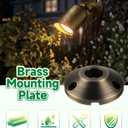 Sturdy Cast Brass Landscape Lighting Mounting Base, Outdoor Light Mounting Plate, Surface Mounting Plate, Low Voltage Landscape Lighting Accessories Antique Bronze 2pcs