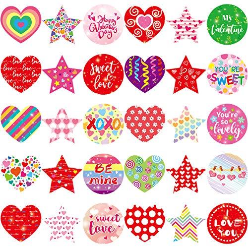 Fancy Land 600 Valentines Heart Sticker for Kids Cards Envelopes Craft Scrapbooking Valentine Day Party Supplies