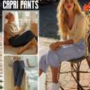 Neer 3 Pack Women's Capri Pants, Wide Leg Basic Sweatpants Lounge Loose Fit Casual Drawstring Yoga Capris with Pockets