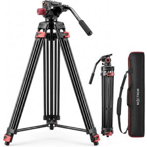 Mactrem 82"/210cm Fluid Head Tripod - Heavy Duty Video Tripod for Camera