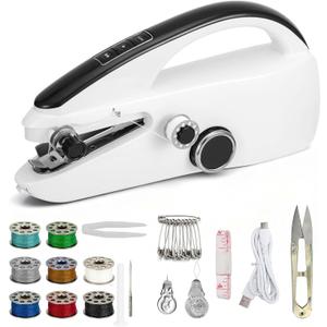 Mini Handheld Sewing Machine for Beginners, Easy to Use, Fast Stitching Perfect for Clothes, Fabrics, and Quick Home Repairs for Mom Birthday Valentine's Day and Christmas (Black)