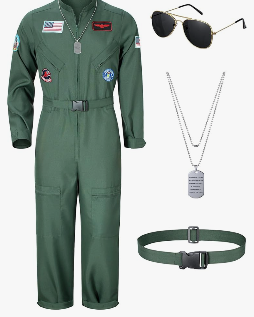TOKYO REVENGERS Men Fighter Pilot Jumpsuit Air Force Flight Outfit Halloween Cosplay Costume With Accessories Set XXL