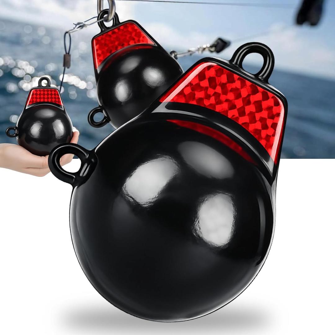 Hollowfly Coated Downrigger Ball Weight with Keel Downrigger Weights Vinyl-Coated Trolling Weight for Boats Round Marine Accessories Black (8 lb)