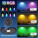 12 Pack Solar Fence Lights Outdoor, Solar Deck Lights with RGB Colors Warm White Cool White, Waterproof Fence Light for Outside Stairs Backyard Patio Pool Railing Outdoor
