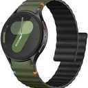 Magnetic Band Compatible with Samsung Galaxy Watch 7 6 5 4 FE 40mm 44mm, for Galaxy Watch 6 4 Classic 43mm 47mm 42mm 46mm/Watch 5 Pro 45mm Band, 20mm Sport Silicone Band for Men & Women, Wave Design