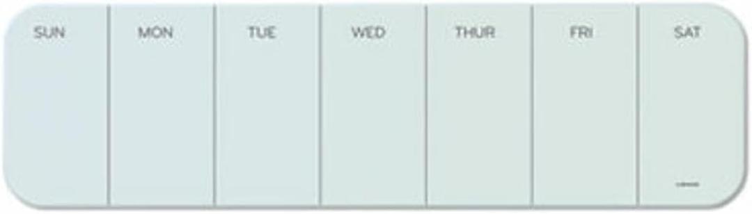 U Brands Cubicle Glass Dry Erase Board, Undated One-Week, 20 x 5.5, White Surface
