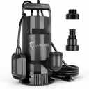 LANCHEZ 1.6HP 6000GPH Sump Pump, Portable Submersible Water Pump with Float Switch, High Flow Water Removal for Pool Draining Hot Tub Basement Garden with 16ft Power Cord, Auto