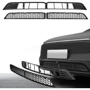 Grille Mesh Insert for Tesla New Model Y Juniper 2025-2026, Front Air Inlet Vent Grille Cover Guard with Insect Protection, Replacement for Model Y Accessories Detachable Black