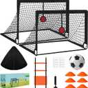 Portable Soccer Goal,Kids Soccer Goals for Backyard,Outdoor Games for Kids, Soccer Training Equipment,Including Soccer Goals,a Soccer Ball,Shooting Target,a Training Ladder,Cones